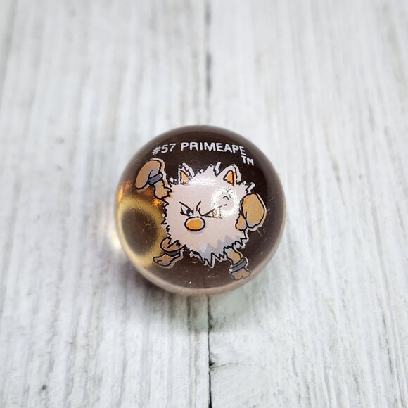 Vintage Pokemon Primeape #57 Marble Clear Glass Toy Biz Collectible - Picture 1 of 4